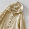 thumbnail image 3 of JUSLIO Hoodies for Women Breathable Sun Protection Shirt,Linen Hooded Drawstring Collar Full Button Front Chest Patch Pocket Hoodies Sweatshirts Yellow L, 3 of 9