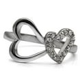 thumbnail image 3 of Luxe Jewelry Designs Stainless Steel Women's Heart Shaped Ring with Cubic Zirconia - Size 7, 3 of 4