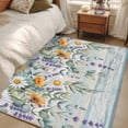 thumbnail image 3 of Area Rug 48×72in, Summer Daisy Lavender Floor Carpet Living Room Rug, Eucalyptus Leaves on Wood Non-Slip Welcome Mat Indoor Rugs for Bedroom Dining Room, 3 of 9