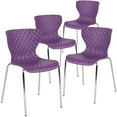 thumbnail image 1 of 4 Pk. Lowell Contemporary Design Purple Plastic Stack Chair, 1 of 9