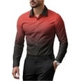 thumbnail image 2 of Huankd Men's Wrinkle Free Slim Fit Dress Shirts Formal Long Sleeve Button Down for Wedding Business Vermilion 2XL, 2 of 5