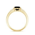thumbnail image 2 of Lab Grown Black Diamond Solitaire Statement Ring with Diamond - 8X10 mm, 14K Yellow Gold, US 5.50, 2 of 8