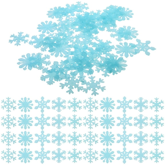 50 PCS Wall Stickers Blue Snowflake Child Baby