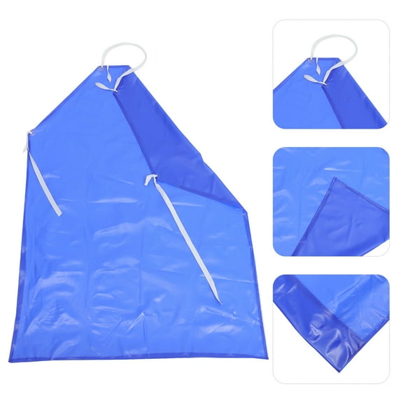 Work Apron Waterproof PVC Apron Acid-resistant Apron 115.00X75.00X0.30CM Blue