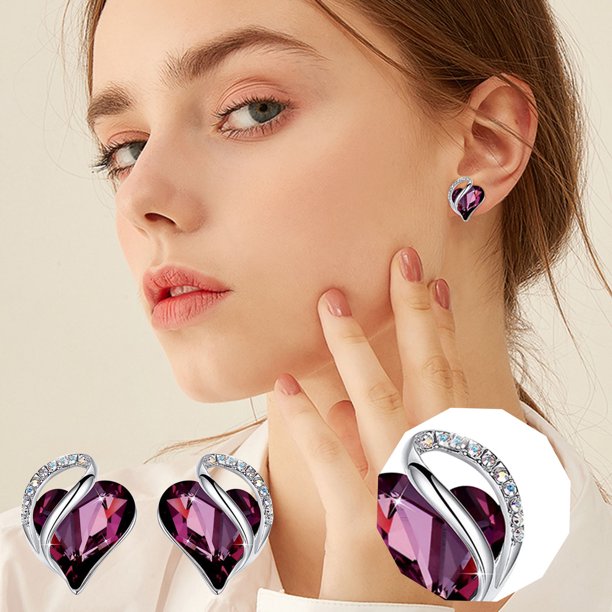 Fiudx Pendientes Geométricos, Elegantes Joyas con Diseño de Corazón, de Aleación Moderna, Un Regalo Único para Ella, Ideal para Uso Diario, Fiestas o Ocasiones Especiales, para Amantes de La Moda, Li