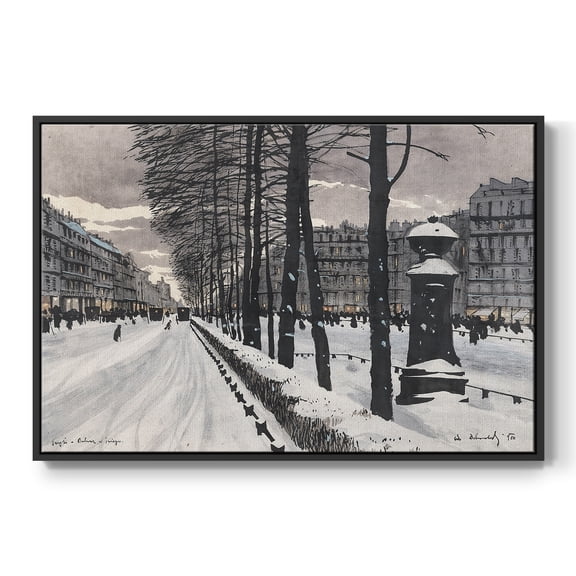 Vintage Landscape-CCLXXI By Wexford Home Framed in Black Wood Gallery Wrapped Canvas 17 in. x 25 in.