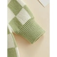 thumbnail image 6 of Gzhioc Toddler Girls Boys Spring Autumn Sweater Long Sleeve O Neck Checkerboard Print Knitwear,0-6 Years, 6 of 8