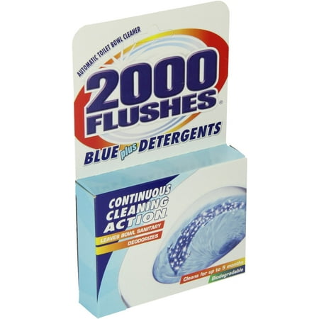 2000 Flushes Blue Plus Detergents Automatic Toilet Bowl Cleaner, 3.5