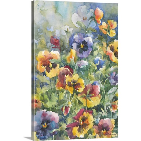 Great BIG Canvas | "Picture Perfect Pansies" Canvas Wall Art - 32x48