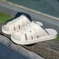 thumbnail image 4 of Xfvqtps Slide for Womens EVA Sandals Cross Straps Open Toe Thick Sole Non Slip Beach Summer Slippers White, 4 of 8