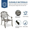 thumbnail image 4 of SOCIALCOMFY 2 Piece Outdoor Bistro Dining Chairs, Cast Aluminum Dining Chair Set, Patio Bistro Chairs for Balcony, Backyard, Garden, 4 of 7