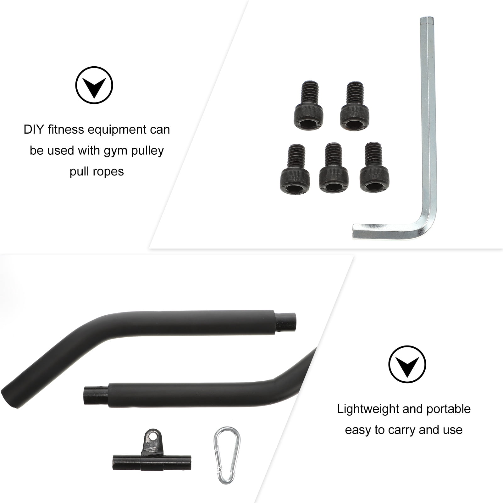 ROMANSENTIAL 1 Set Grip Trainer Pull Bar Black Steel for Abdominal Muscle Training in Gym