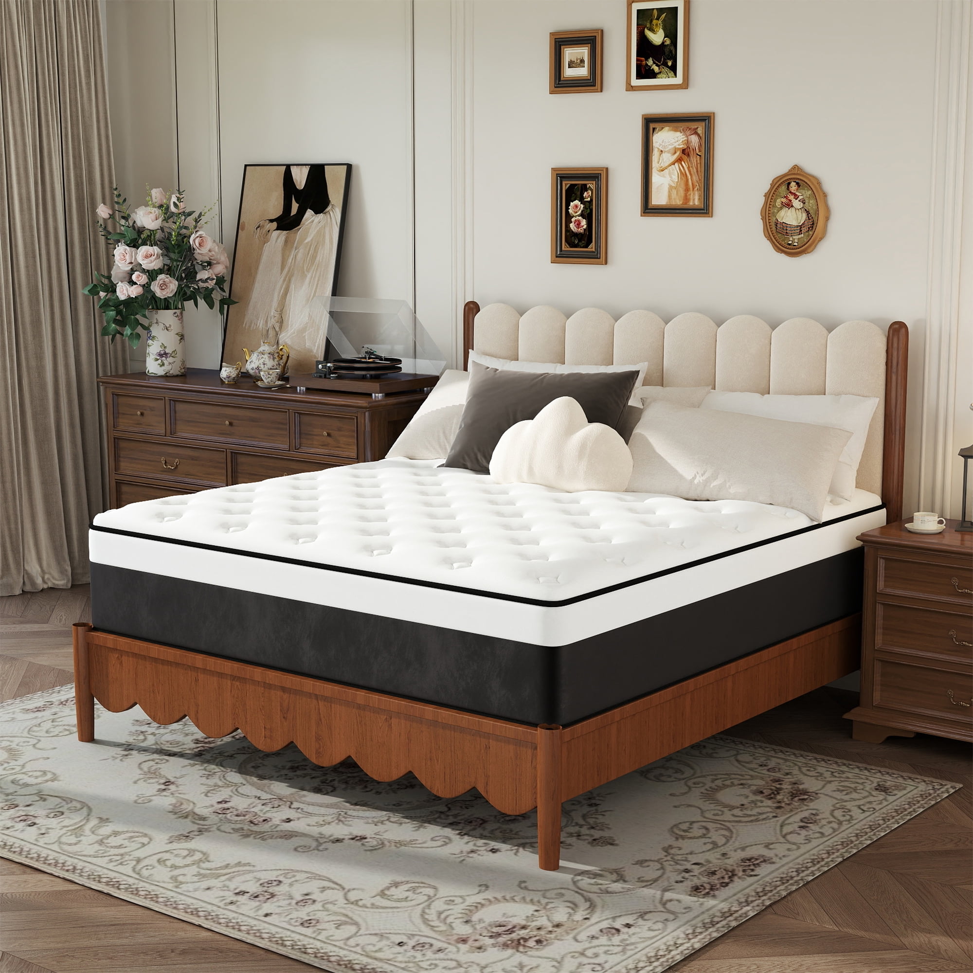 Queen Mattress, 12 inch Hybrid Mattress in a Box,Medium Firm