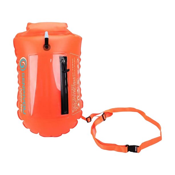 Bolsa de flotador de natación profesional de PVC transparente con bolsillos para teléfono Naranja