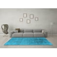 thumbnail image 3 of Ahgly Company Indoor Square Oriental Light Blue Industrial Area Rugs, 7' Square, 3 of 4