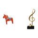 thumbnail image 1 of Figura decorativa de resina con forma de nota musical de caballo Dalecarlian. Escultura creativa de animal para mesa, estantería o escritorio. Ideal c, 1 of 8