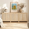 thumbnail image 5 of ARKANTOS Sideboard Buffet Cabinet with Rattan Door, Set of 3, Light Natural Oak, 5 of 10