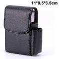thumbnail image 1 of Caja de cigarrillos deslizante de cuero Pu, caja de cigarrillos de acero inoxidable con soporte para encendedor y presilla para cinturón para hombres y mujeres, Unisex, 1 of 5