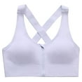 thumbnail image 4 of vigerkar Womens Zip Front Closure Sports Bra Zipper Wireless Seamless Comfort High Support Full Coverage, Running, Yoga, Gym (White, S), 4 of 6