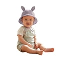 thumbnail image 4 of Paiwinds Baby Sun Hat 0-3 Years, Cute Rabbit Ear Cotton Bucket Hat, Breathable Summer Fisherman Cap with Chin Strap for Toddler Girls Boys, Solid Color UV Protection Beach Hat, 4 of 7