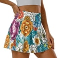 thumbnail image 3 of Xoenoiee Boho Mandala Flower Print Pleated Tennis Skirts for Women High Waist Golf Skirt Lightweight Mini Athletic Skorts for Pickleball Workout, L, 3 of 6