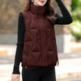 thumbnail image 5 of Feancey Winter Down Vest for Women Sleeveless Lightweight Puffer Jackets Zip Up Stand Collar Quilted Waistcoat Fashion Vest with Pockets Red XL, 5 of 10