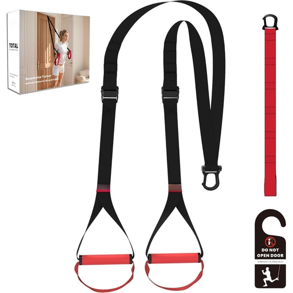Suspension Straps Trainer for  Gym with Integrated Door Anchor for 1-Second Setup,  in  Bodyweight Resistance Bands for Indoor & Outdoor Fitness  System