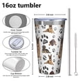 thumbnail image 4 of 16oz Tumblers German Shepherd Dog and Footprint Stainless Steel Vacuum Insulated Double Wall Travel Tumbler Cups Mug with Lid and Straw,Cleaning Brush for Coffee,Tea, 4 of 4