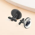 thumbnail image 6 of Ink Plant Elegant Silver Jewelry Men Cufflink for Formal Attire Made of Stainless Steel for Business Meetings, 6 of 6