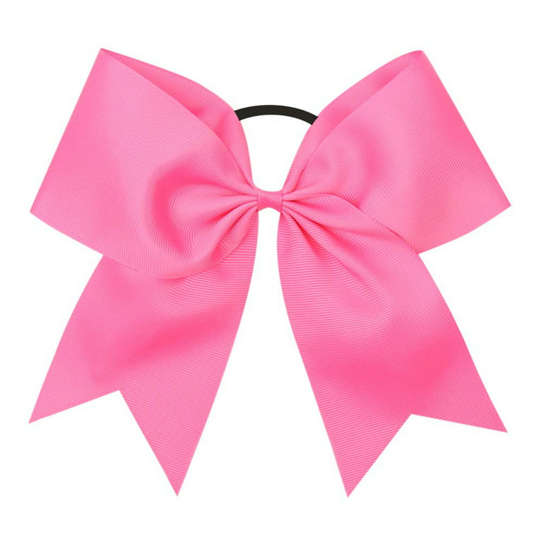 cnhairaccessories Love Heart Pink Ribbon Hair Bows Hot Pink