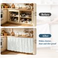 thumbnail image 3 of Sage Green Florals Oven Skirt Curtain for Kitchen Decor 28"x35", Abstract Damask Flowers European Style Self Adhesive Stove Curtains Skirt Cabinet Curtains for Bathroom Laundry Room, 3 of 8