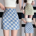 thumbnail image 2 of Umfun Women's Plaid A-Line Mini Skirt High Waist Bodycon Skirt Casual Skirt for School Daily Style, 2 of 7