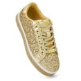 thumbnail image 5 of LUCKY STEP Platform Sparkly Fashion Sneakers Glitter Walking Shoes,Gold,Womens, 5 of 5
