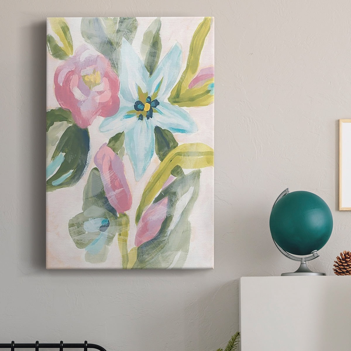 Floral Breeze Fresco I Premium Gallery Wrapped Canvas - Ready to Hang