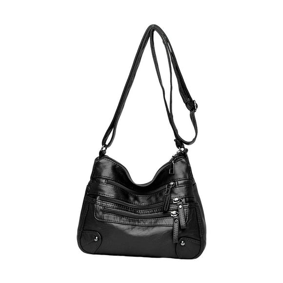 Elegant Women Soft PU Leather Shoulder Bag Womens Bags Purses and Handbags Black