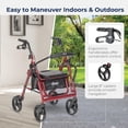 thumbnail image 3 of Silla de ruedas de transporte plegable y andador Drive Medical 795BU Duet, color burdeos, 3 of 5