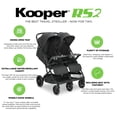thumbnail image 5 of Joovy Kooper RS2 Lightweight Travel Double Stroller Featuring Dual Snack Trays, One-Handed Fold, Multi-Position Reclining Seats, Adjustable Leg Rests, and 2 Zippered Pockets for Storage, 5 of 5