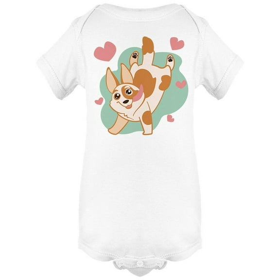 Adorable Corgi With Hearts Bodysuit Infant -Image by Shutterstock, 6 Months