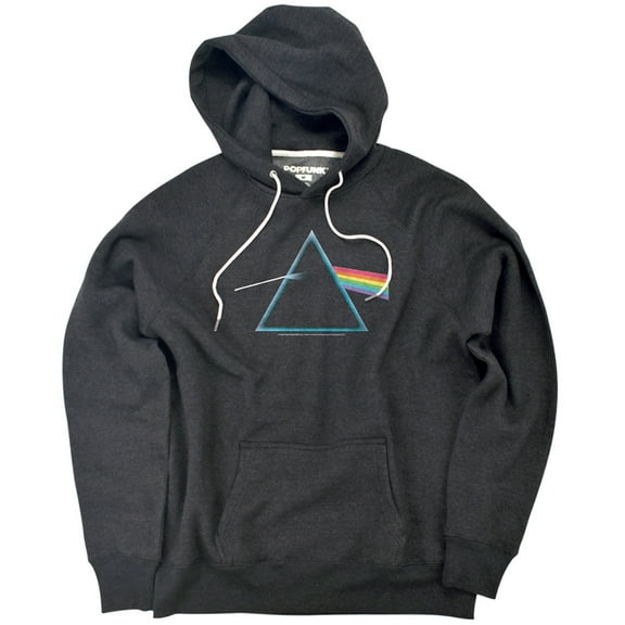 Pink Floyd Dark Side Prism Unisex Adult Slim Fit Pull-Over Heather Hoodie, Charcoal, Small