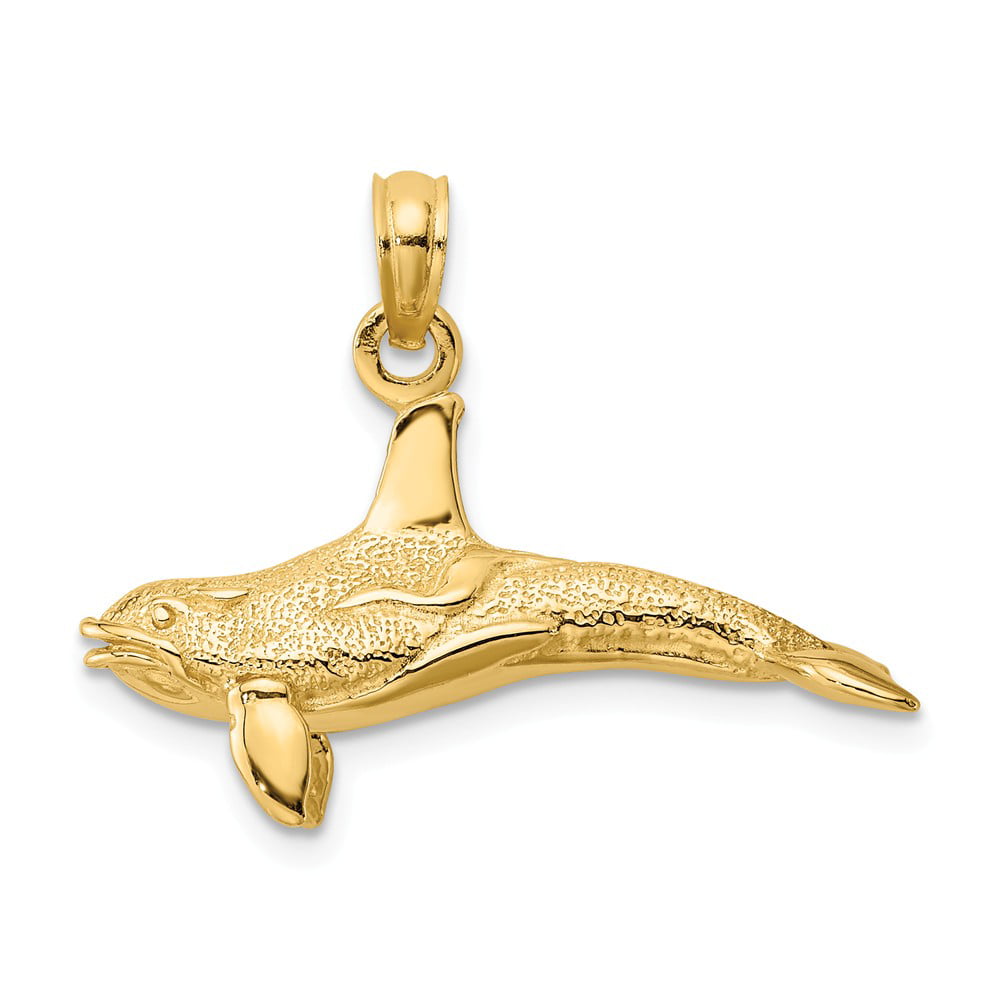 14K Gold Overlay Whale Charm Solid Whale watching 