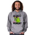 thumbnail image 3 of Caution Cool Dinosaur Always Hungry Hoodie Sweatshirt Women Men Brisco Brands S, 3 of 6