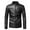 Black-D, variant on Mens Winter Jacket Long Sleeve Jacket Zipper Stand-up Collar Warm Leather Jacket Coats with Pocket Solid Color Black XL