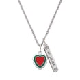 thumbnail image 1 of Delight Jewelry Red & Green Heart with White Ruffles Silvertone Always My Sister Bar Charm Necklace, 23", 1 of 4