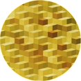 thumbnail image 1 of Ahgly Company Tapis d'Intérieur Lavables en Machine, Carrés de Transition Jaune Or Brillant, Carrés de 3', 1 of 7