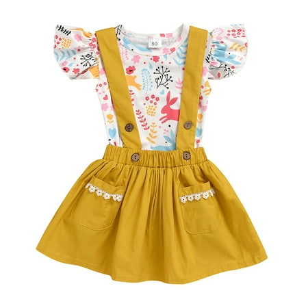 

Summer Baby Girl Clothes Easter Children S Dress Set Cute Cartoon Bunny Print Clothing Set