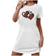 thumbnail image 2 of Camisón corto de San Valentín para mujer, talla grande, estampado en el pecho, cuello redondo, manga corta, 2 of 3