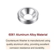 thumbnail image 4 of Unique Bargains Lot de 30 Rondelles à Encastrer M3 en Alliage d'Aluminium Anodisé pour Finition, Argent, 4 of 4