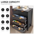 thumbnail image 5 of Acekid Mid-Century Modern 4-Drawer Dresser - Fluted Tall Bedroom Chest, Solid Wood Storage for Bedroom/Living Room (Black), 5 of 8