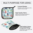 thumbnail image 3 of Yayeee Oven Mitts and Pot Holder Set of 4 Heat Resistant Kitchen Gloves Baking Hot Pad, Colorful Sailboats, 3 of 5