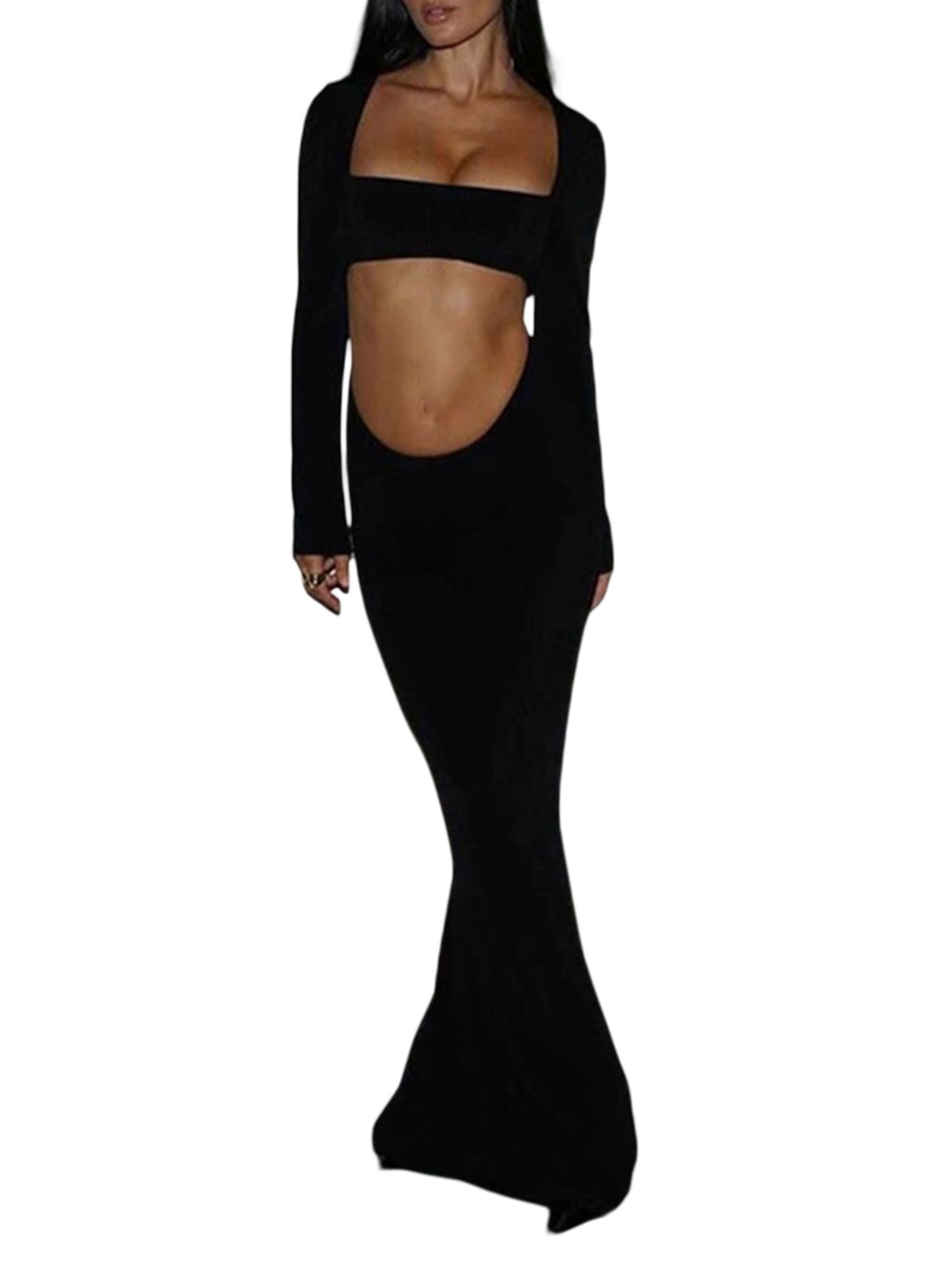 Spaghetti Strap Sleeveless Cut Out Maxi 